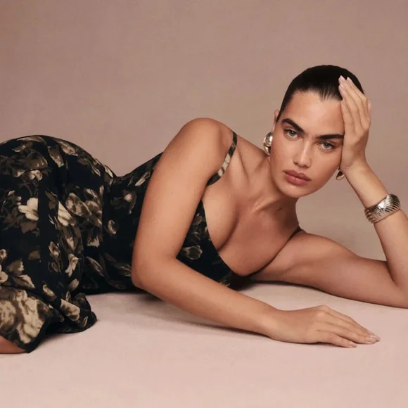 Reformation Black and Cream Floral Midi Dress - Picture 5 of 6